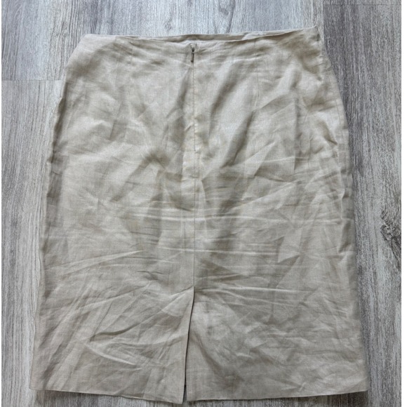 Brooks Brothers 100% Linen BeigePencil Skirt Size 8 - Picture 2 of 6